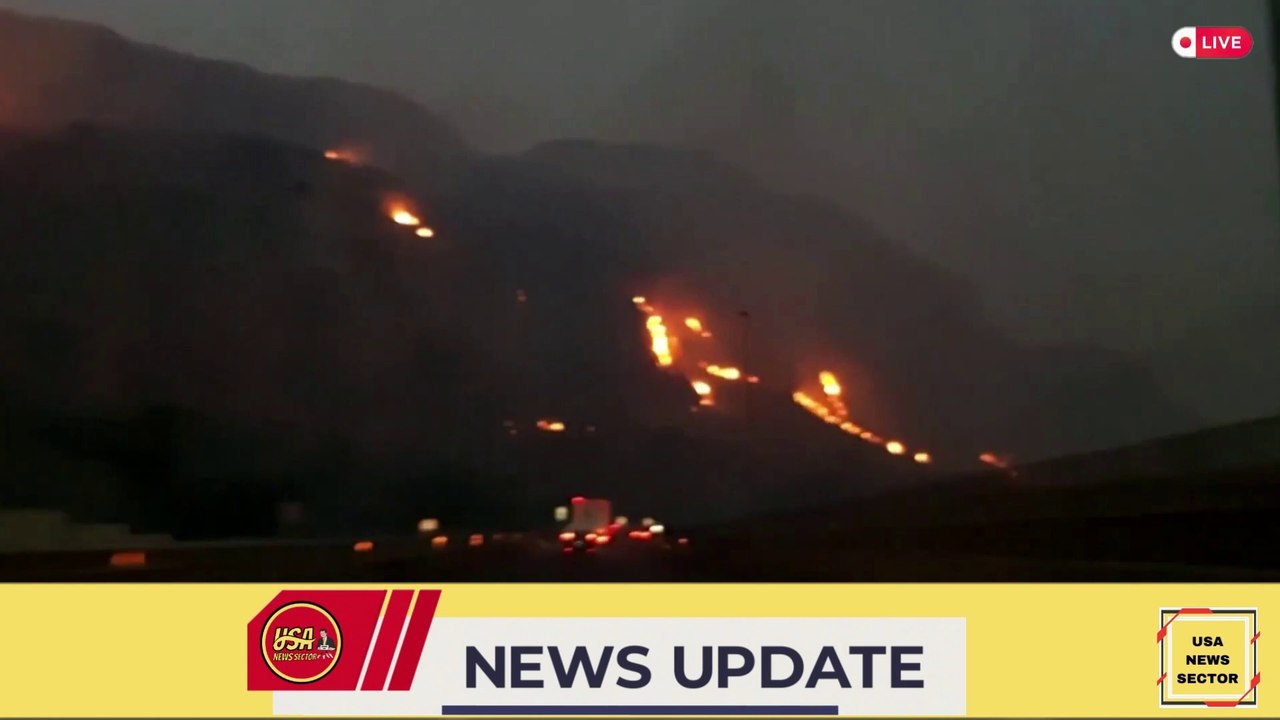 Motorist captures highway in Palermo engulfed in flames as wildfires hit southern Italy
