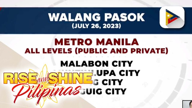 Ilang paaralan sa NCR at iba pang lalawigan, walang pasok ngayong araw dahil sa bagyong #EgayPH at Habagat