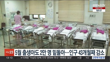 5월 출생아도 2만 명 밑돌아…인구 43개월째 감소