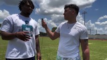 Jalen Carter interviewed at his youth football camp