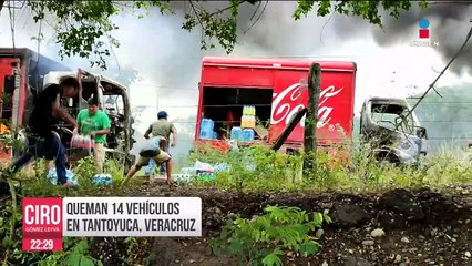 Rapiña, bloqueos y quema de vehículos en Tantoyuca, Veracruz