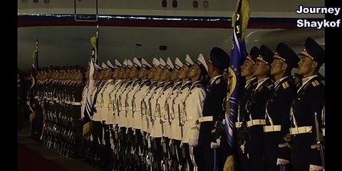 Russian Defense Minister Shoigu in North Korea at a meeting with partners