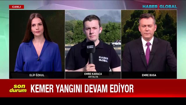 Kemer'deki orman yangına havadan ve karadan müdahale sürüyor: Rüzgar mücadeleyi zorlaştırdı