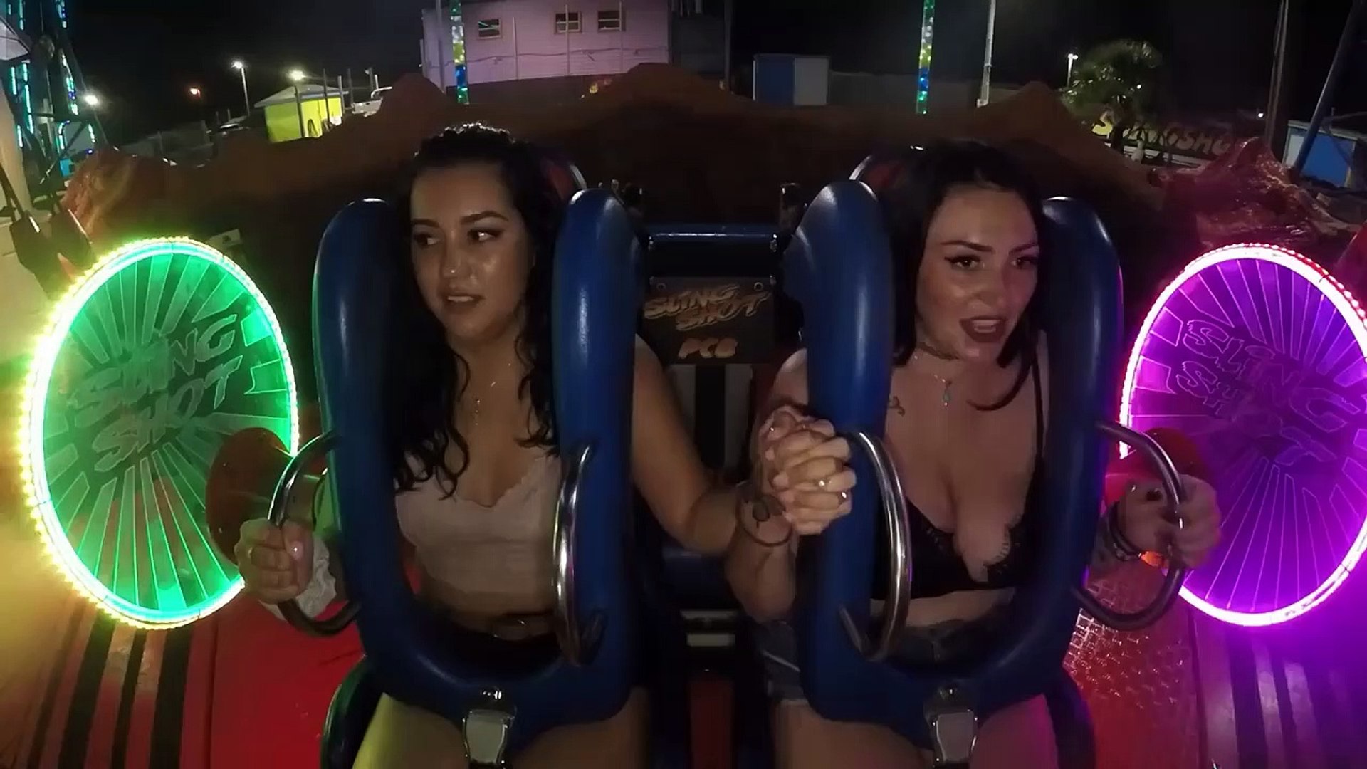 Girls Freaking Out 04 Funny Slingshot Ride Compilation 2023