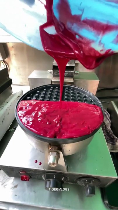 Red Velvet Icecream Waffle _ Indian Street Food _ #youtubeshorts #shorts #short