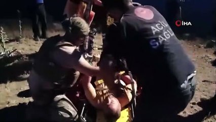 Gezmeye çıktığı dağda mahsur kalan kişi askeri helikopterle kurtarıldı