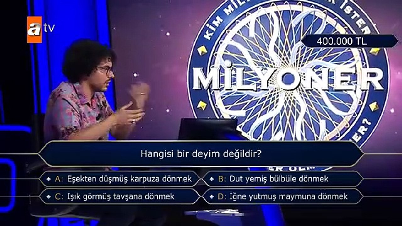 Milyoner'de inanılmaz anlar: 400 bin TL'lik 'hangisi deyim değildir' sorusuna bakın ne cevap verdi