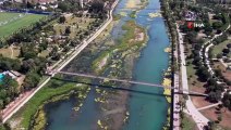 Seyhan Nehri can çekişiyor: Yosunlar nehri istila etti, otlar insan boyuna yaklaştı