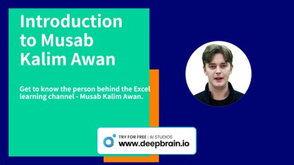 LEARN EXCEL WITH KALIM INTRO   MUSAB KALIM AWAN