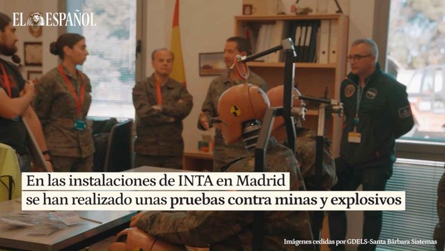 Pruebas contra minas y artefactos explosivos improvisados (llamados también IED) del blindado VCR 8x8 Dragón, que se han realizado en las instalaciones del INTA en Madrid