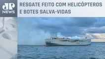 Uma pessoa morre após navio com 3 mil carros pegar fogo na costa da Holanda