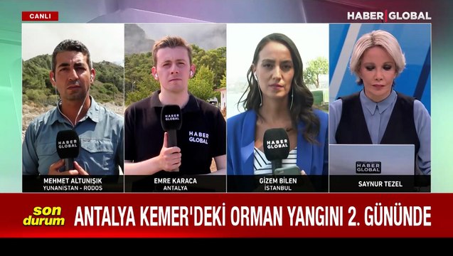 Kemer'deki orman yangına havadan ve karadan müdahale sürüyor: Rüzgar mücadeleyi zorlaştırdı