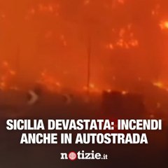Inferno caldo in Sicilia: brucia anche l'autostrada