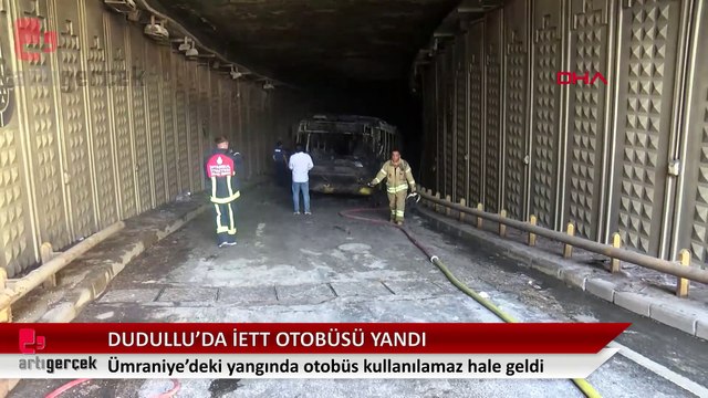 Ümraniye Dudullu'da İETT otobüsü yandı