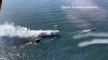 Hollanda açıklarındaki kargo gemisinde yangın çıktı