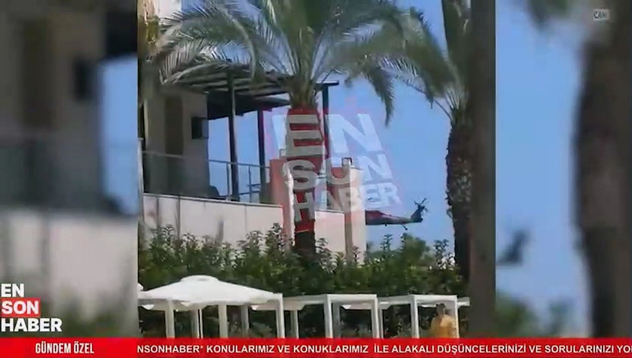 Ensonhaber canlı yayınında  Kemer’deki yangına  müdahale anları