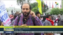 Peruanos protestan frente al Congreso de la República en exigencia de la renuncia de Boluarte