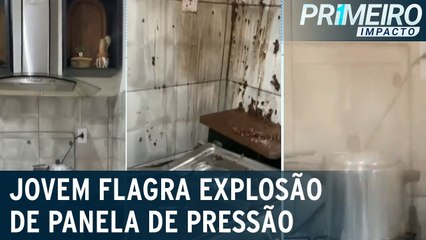 Jovem grava exato momento de explosão de panela de pressão