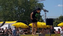 Girl goes crazy on slackline and performs epic stunts *Slackline Woman's World Cup 2023*