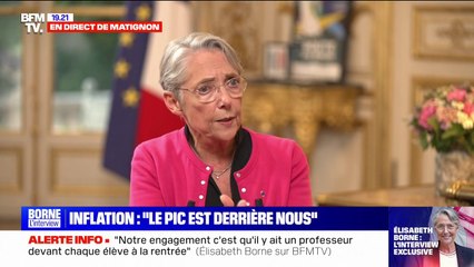 Élisabeth Borne: "Le pic de l'inflation est sans doute derrière nous"