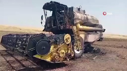 Ankara'da biçerdöverde çıkan yangın tarlaya sıçradı, 20 dönüm arazi zarar gördü