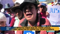 Huari: intentan tomar sede de Poder Judicial por liberar a chofer que atropelló a padre de familia