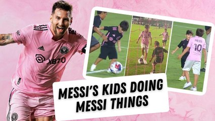  ¡Los hijos de Messi son unos CRACKS!   Los pequeños fueron captados jugando y ¡OJO con la PATADA que dio Ciro!  #beINFeatures