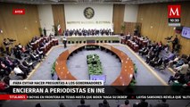 Encierran a periodistas en el INE para evitar cubrir la reunión con gobernadores