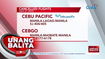 Cancelled flights (July 27, 2023) | UB