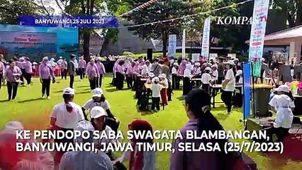 Potret Ibu Negara Iriana Ikut Permainan Anak Tradisional di Banyuwangi