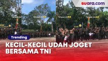 Bocah SD Asik Berjoget dengan Rombongan TNI, Warganet: Siap Jadi Halo Dek Sejak Dini