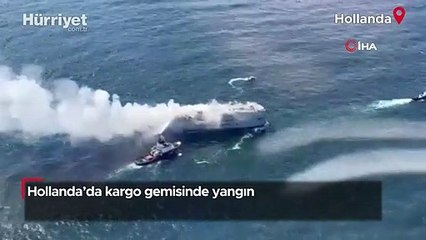 Hollanda’da da kargo gemisindeki yangın 2 gündür devam ediyor