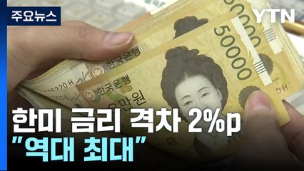 한미 금리 차 역대 최대...코스닥 이틀째 하락 마감 / YTN