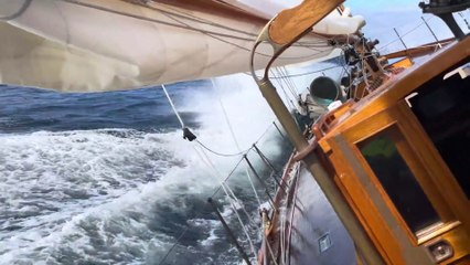 Rolex Fastnet Race 2023 /  Amokura at the Fastnet Lighthouse!