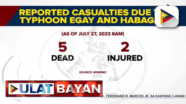 NDRRMC, nakapagtala ng 5 patay dahil sa Bagyong #EgayPH at habagat