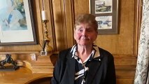 Sheila Graber reacts to receiving the Freedom of South Tyneside