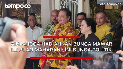 Airlangga Hadiahkan Bunga Mawar ke Puan Maharani: Ini Bunga Politik
