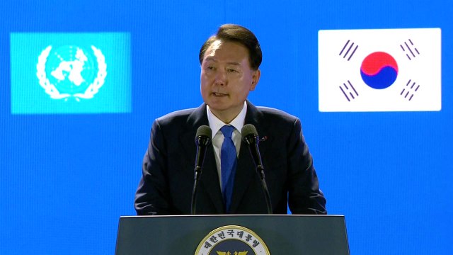 [현장영상+] 尹, 정전협정 70주년 기념식 참석...5분 기념사 / YTN