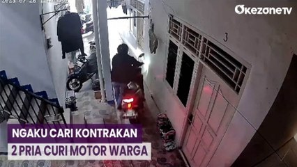 Terekam CCTV, Dua Bandit Larikan Motor dengan Modus Cari Kontrakan di Tanjung Priok