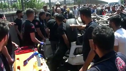 Deux véhicules ont volé du pont à Erzurum, un marché de la vie a eu lieu sur les lieux