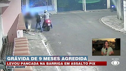 Grávida de 9 meses é agredida por bandido