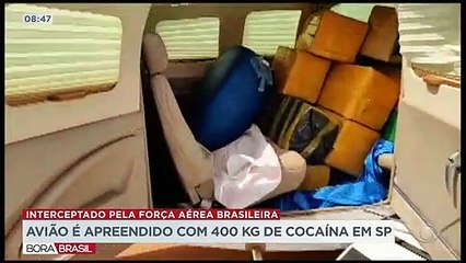 Avião é apreendido com 400 kg de cocaína em São Paulo