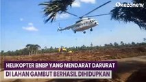 Helikopter BNPB yang Mendarat Darurat di Lahan Gambut Berhasil Dihidupkan dan Kembali Terbang