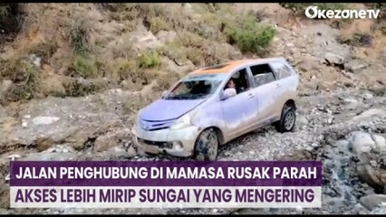 Jalan Penghubung di Mamasa Rusak Parah, Akses Lebih Mirip Sungai yang Mengering