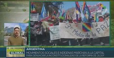 Tercer malón de la paz prosigue su reclamo hacia capital argentina