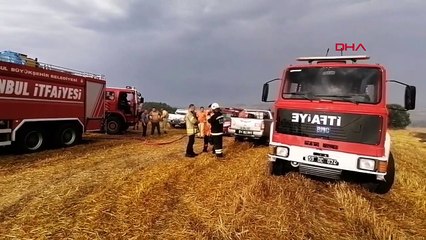 Incendie lors d'un brûlage de chaume à Silivri maîtrisé