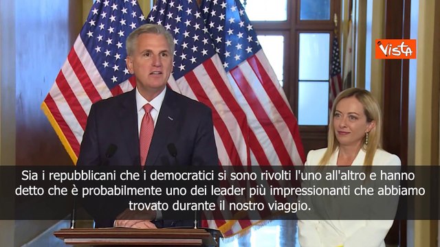 Mc Carty: Meloni uno dei leader pi? impressionanti, guarda avanti, non indietro