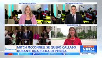 El senador estadounidense Mitch McConnell se paralizó durante una rueda de prensa y causa preocupación por su salud