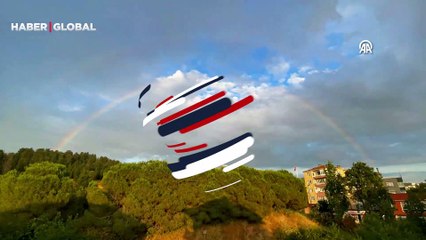İstanbul'da gökkuşağı güzel manzara oluşturdu