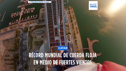 Con espectacular hazaña en cuerda floja el estonio Jaan Roose establece un nuevo récord mundial
